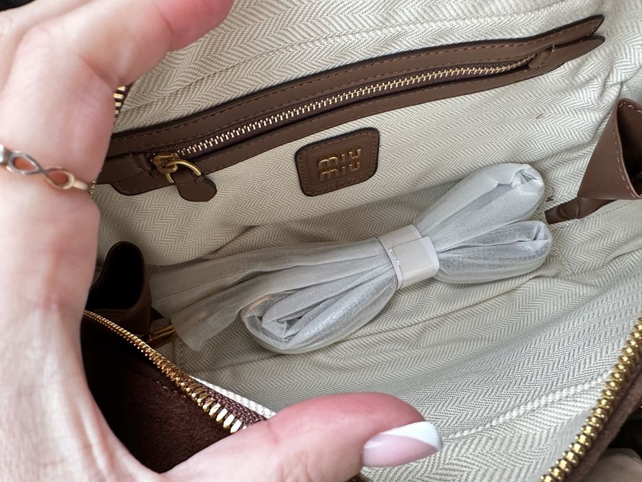 Сумочка коричнева замш міу міу