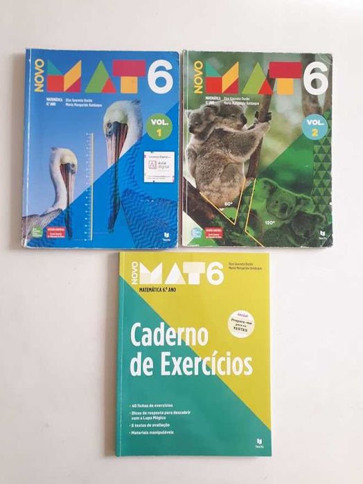 Manual de Matemática 6ano "Novo Mat 6" I e II Novo +Caderno Exercícios