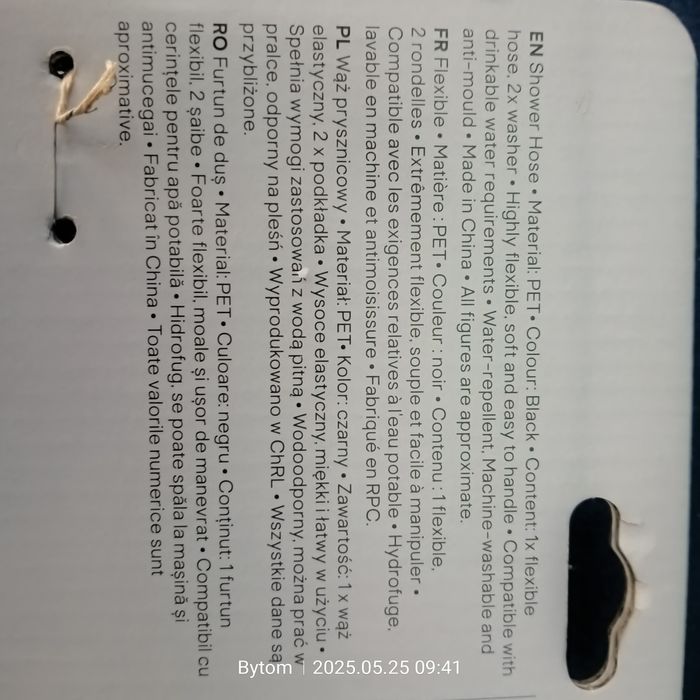 Wąż prysznicowy czarny