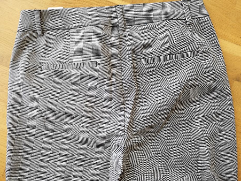 Spodnie dzwony eleganckie w kratkę/38/nowe
