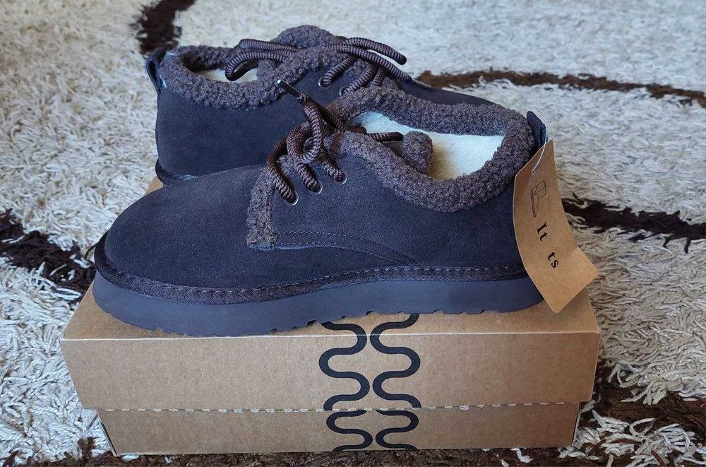 Угги женские замшевые на меху с этикеткой