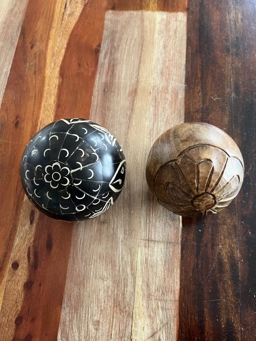 Conjunto de bolas madeira decoraçao