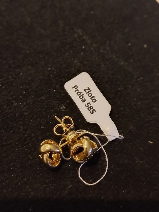 Złote kolczyki błyszczące kule 585/1,63g