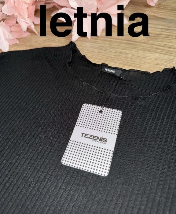 Wiskoza 96%. Tezenis s/36 mięciutka, prążkowana, bluzka