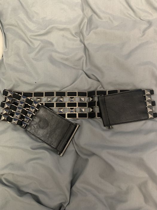 Пояс чорний на застібці в ромбик