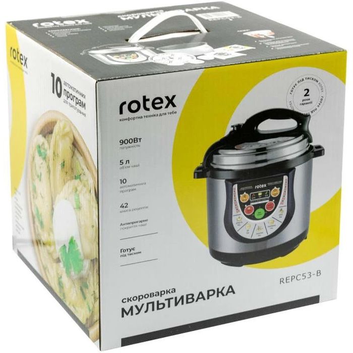 Мультиварка-скороварка ROTEX REPC53-B 5л | Повний комплект