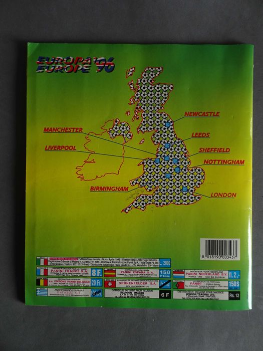 Caderneta de cromos completa futebol Europa 96 Euro 96 Panini