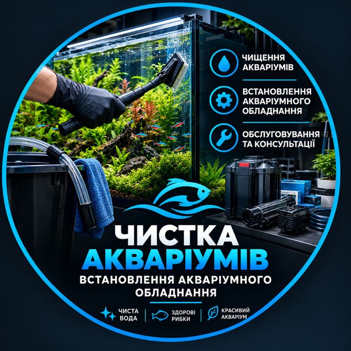 Чистка аквариумів і обслуговування
