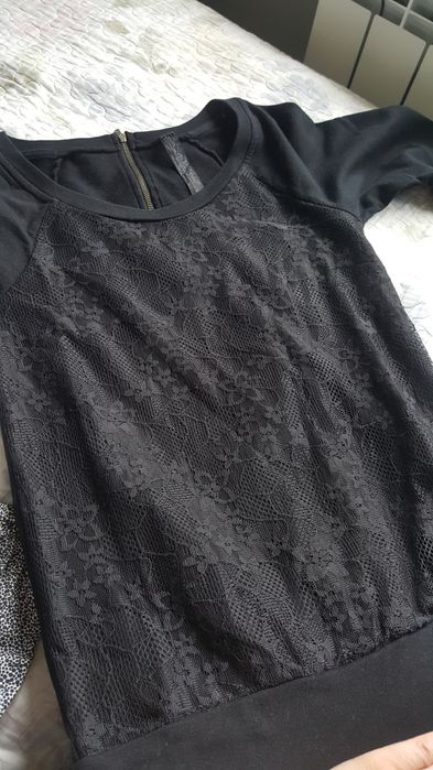Czarna bluza z koronka TU r.36 s uk8