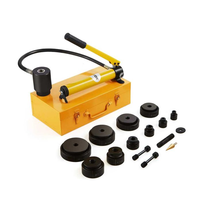 Dziurkacz hydrauliczny 15T wykrojnik do otworów 10 matryc 1/2-4”