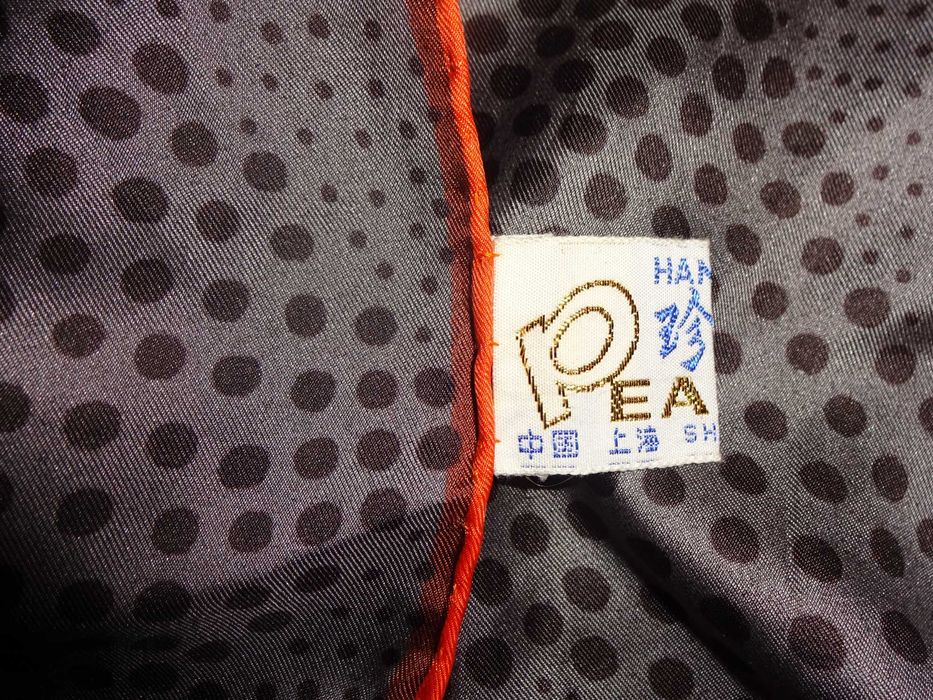 PEARL Hand Printed 100% PURE SILK jedwabny rolowany szalik apaszka