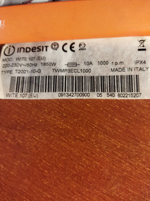 Стиральна  машина индезит wite 107