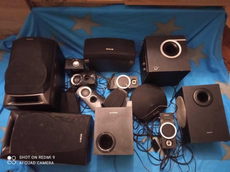 Głośniki Sony / Aiwa / creative / """ Wielki zestaw !!! / subwoofer