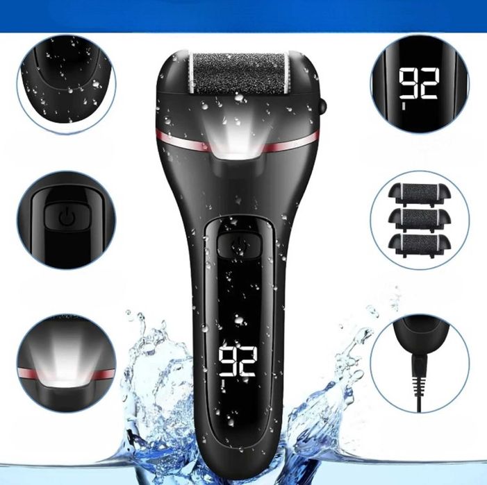 Pilnik Elektryczny Frezarka Tarka Do Pięt Stóp Pumeks Rolki USB Zestaw