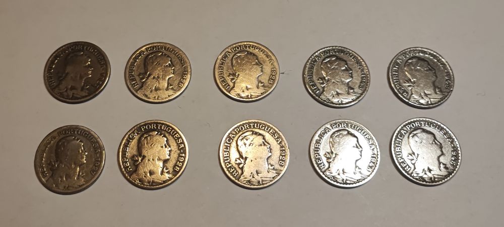 Moedas de 1 escudo 1928/1945/1946