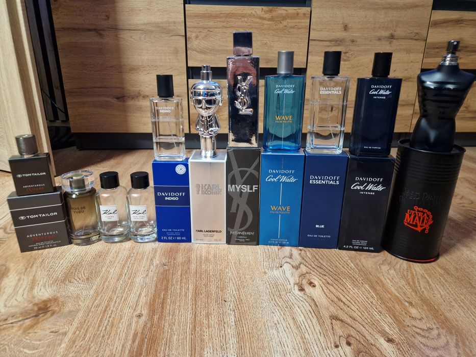 Zestaw flakonów Davidoff Karl Lagerfeld Tom Tailor JPG YSL