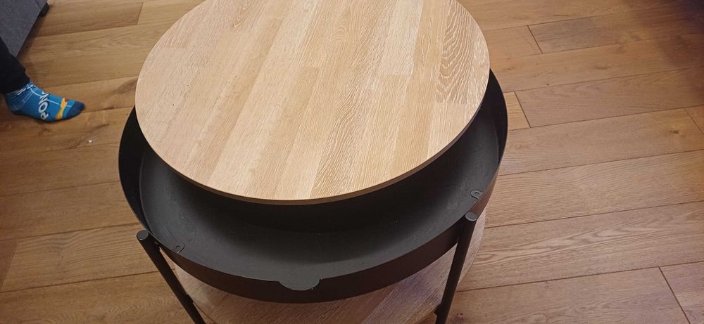 Ława stolik kawowy z półką stół okrągły 71 cm