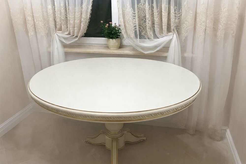 Новий розкладний дубовий стіл і стільці круглий фабрики Лісмастер