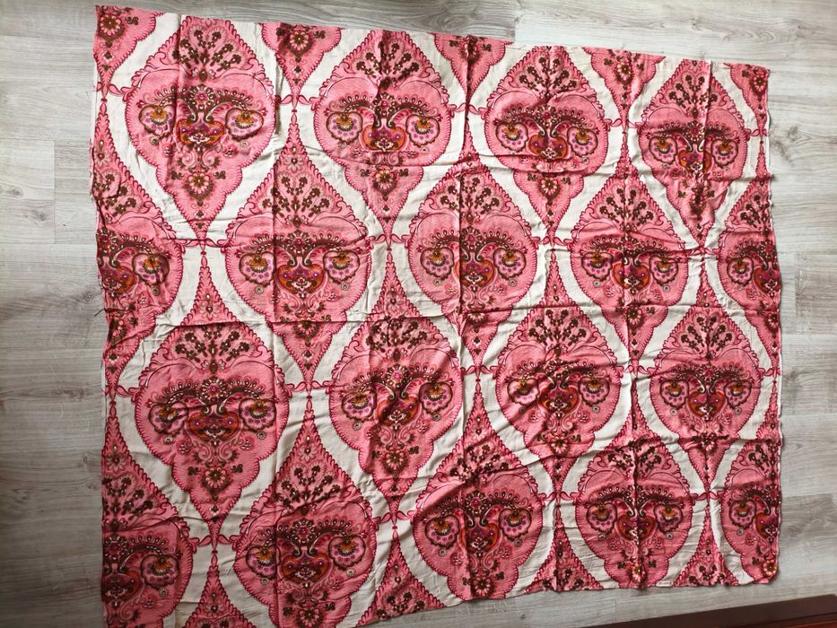 Obrus wzorzysty Satyna 100%bawełna PRL 154x126cm