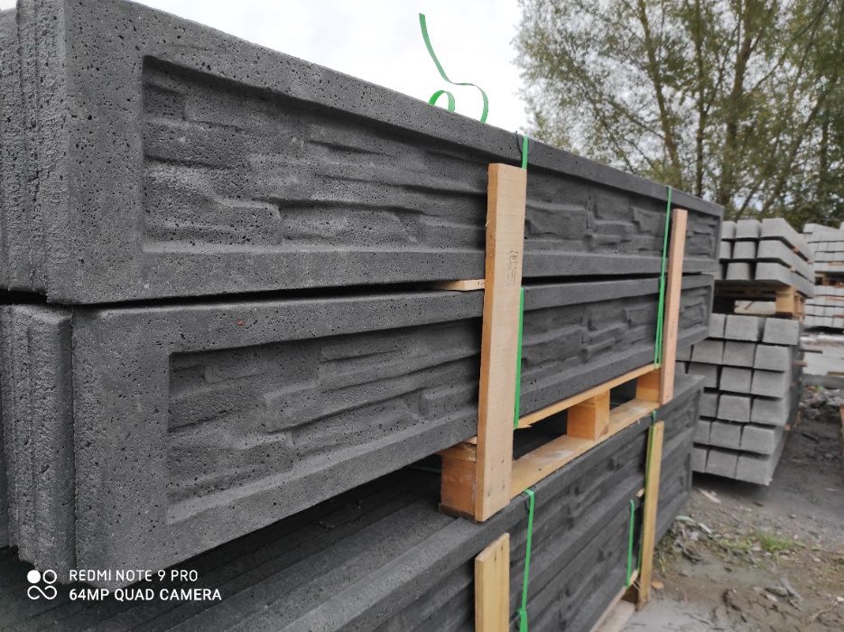 Podmurówka betonowa GRAFITOWA, płyta betonowa, ogrodzenia betonowe.