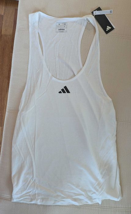Oryginalny Nowy Top na trening Adidas Biały Rozmiar M
