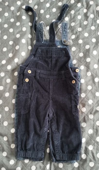 Ogrodniczki chłopięce, niemowlęce, jeans, granat, lupilu, r. 74