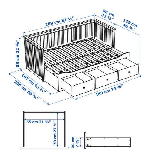 Cama HEMNES indiv/dupla c/3 gav/2 colchões, branco/Ågotnes firme, 80x200 cm