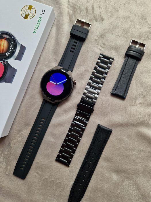 Smartwatch gt4, okrągły zegarek, komplet