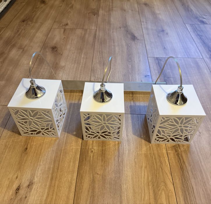 Lampa wisząca biała 3 żarówkowa