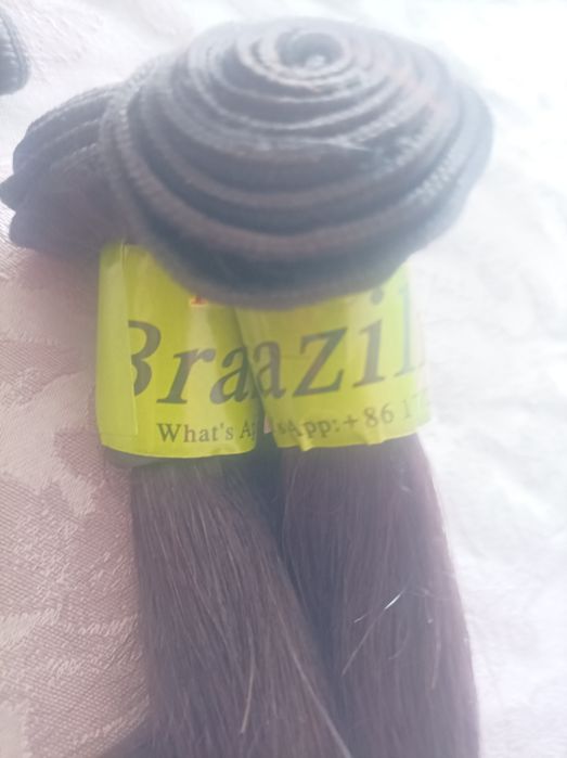 Cabelo natural cor  castanho 200 gramas novo e tratado