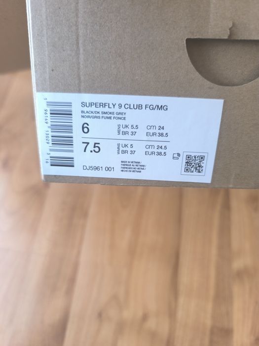 Chuteiras Nike superfly 9 club novas T38.5