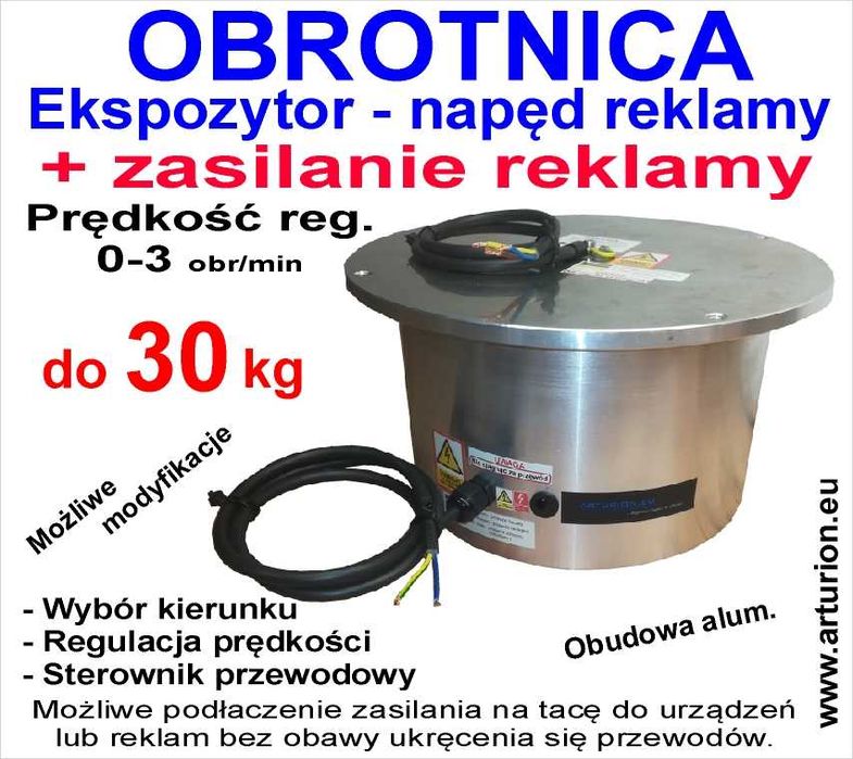 EKSPOZYTOR - Obrotnica Foto 3D - do 30 kg Regulacje-Funkcje