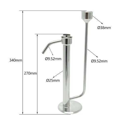 Copo inox para recolha de destilado