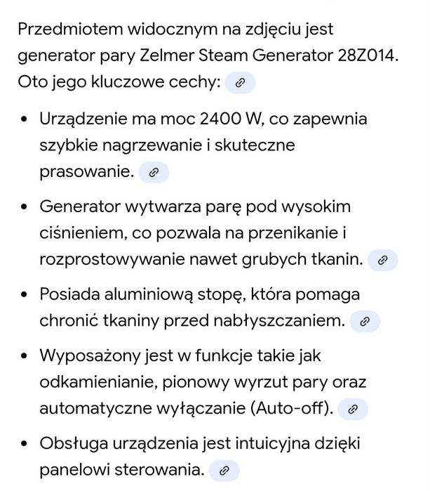 Żelazko zelmer generator pary