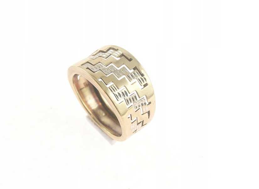 Szeroki złoty PIERŚCIONEK ZŁOTO_ p.333 roz.18