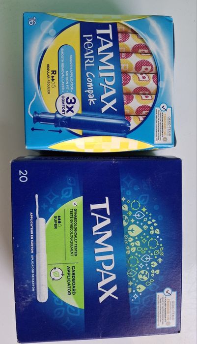 Тампоны Tampax 16 шт 2 капли, 20 шт 3 капли
