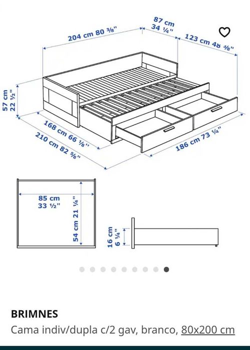Cama Brimnes IKEA ( como nova)
