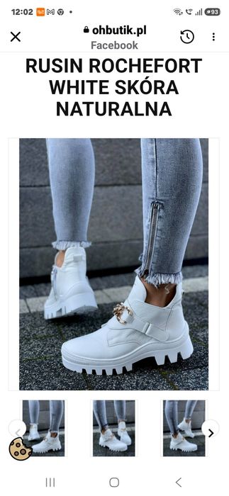 Białe skórzane buty damskie