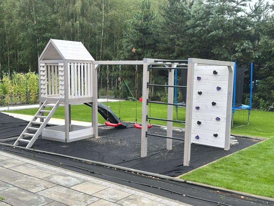 Modu-Box 2 +  Gym Box 2  Modułowy Plac Zabaw Drewniany Domek