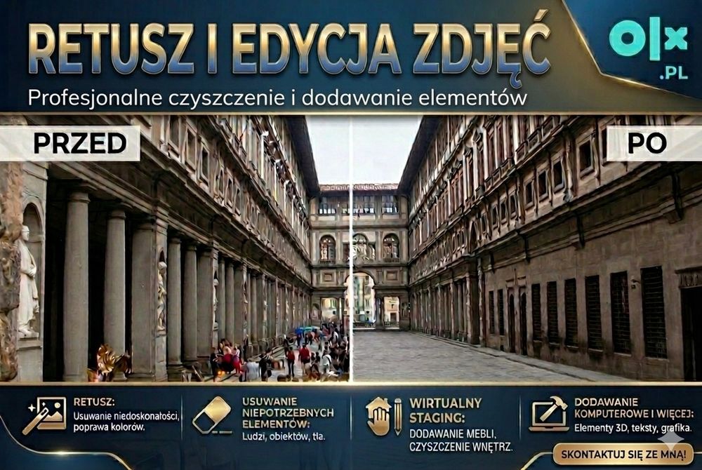 Edycja zdjęć – usuwanie lub dodawanie przedmiotów, retusz zdjęć,poprawa jakości zdjęć,retusz sylwetki