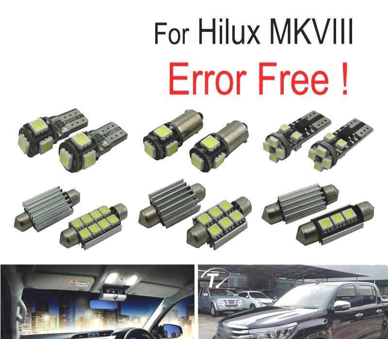 KIT COMPLETO 8 LAMPADAS LED INTERIOR TOYOTA HILUX MK8 MKVIII 15-