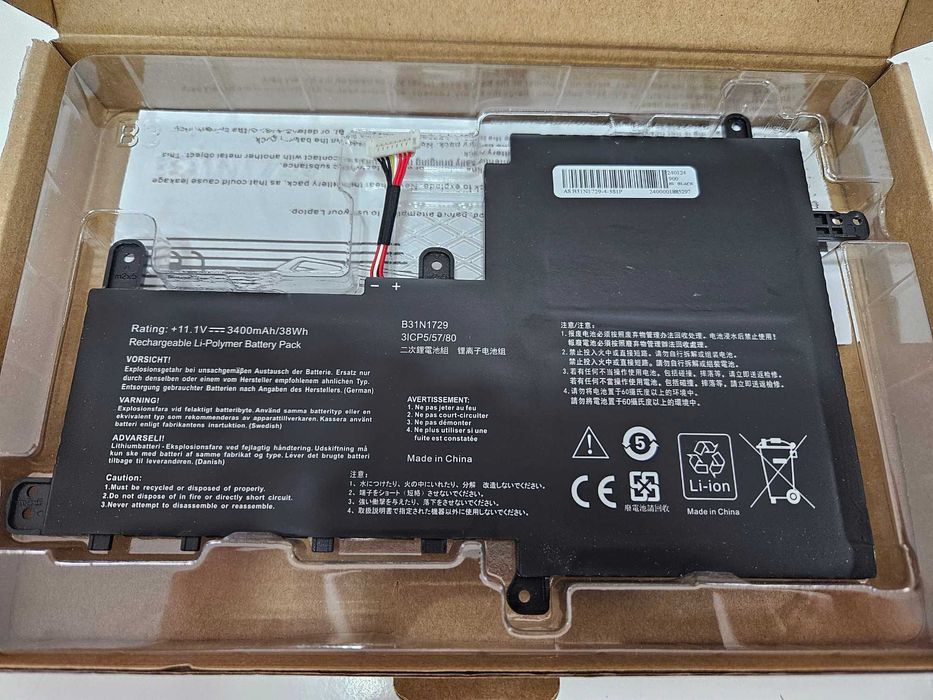 Bateria compatível Asus B31N1729 11.1V 3400mAh nova