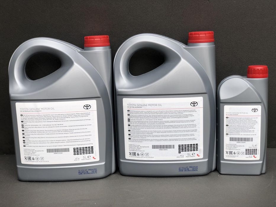 Масло синтетика Toyota 5w40 5л-1659/5w30 5л PFE -1605/5w30 5л FE -1390