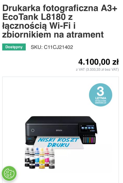 Epson L8180 jak nowy