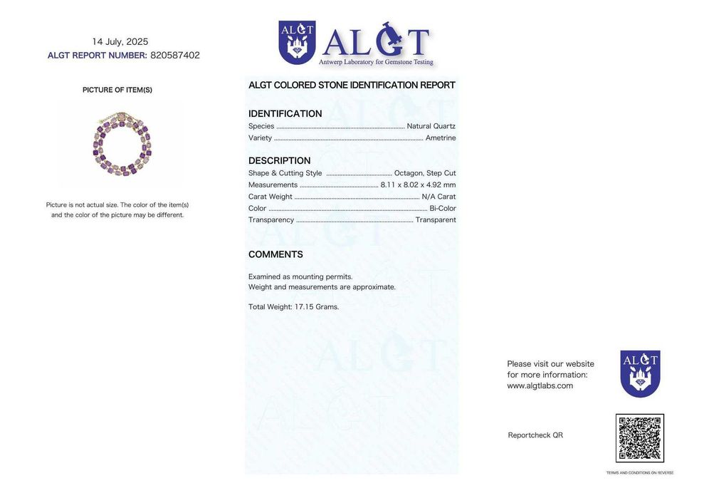 Colar Prata - Ametista - Certificada