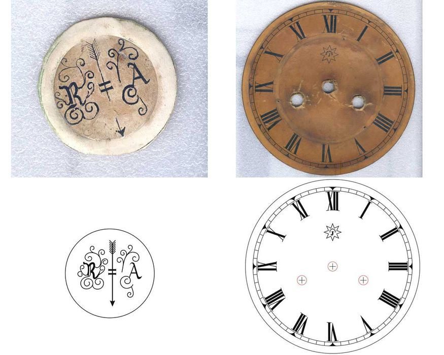 Циферблат настенных старинных часов - 2