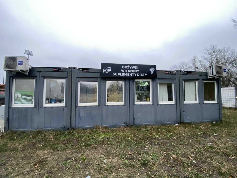 Kontener, pawilon magazynowo biurowy 60m, 2x Klimatyzacja 10x6m