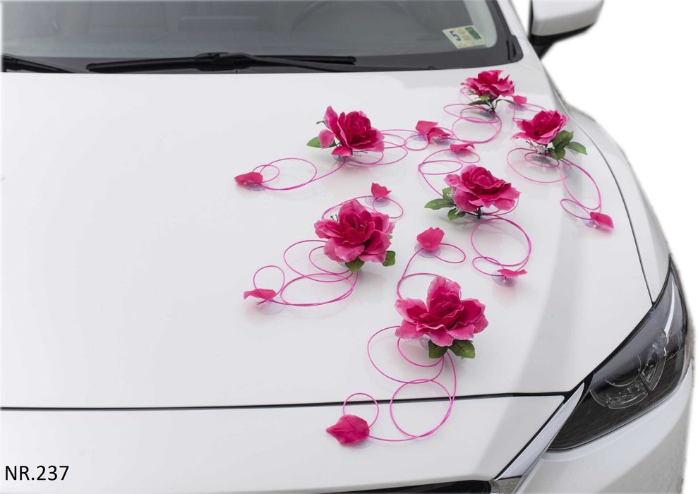 Ozdoby na auto.Dekoracja na samochód do ślubu.Polecamy 237