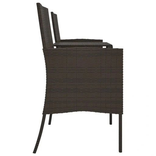 2-osobowa sofa ogrodowa ze stolikiem, rattan pe, brązowa