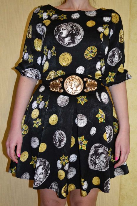 Платье - солнце с принтом монеты Dolce & Gabbana